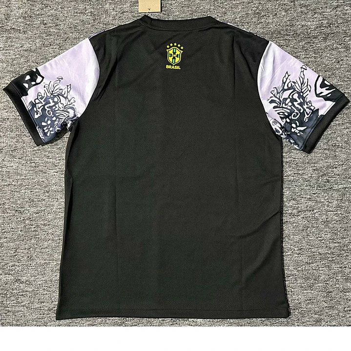 CAMISA SELEÇÃO BRASILEIRA 25/26 - Cristo Redentor - Versão Jogador - Preta e Branca 2