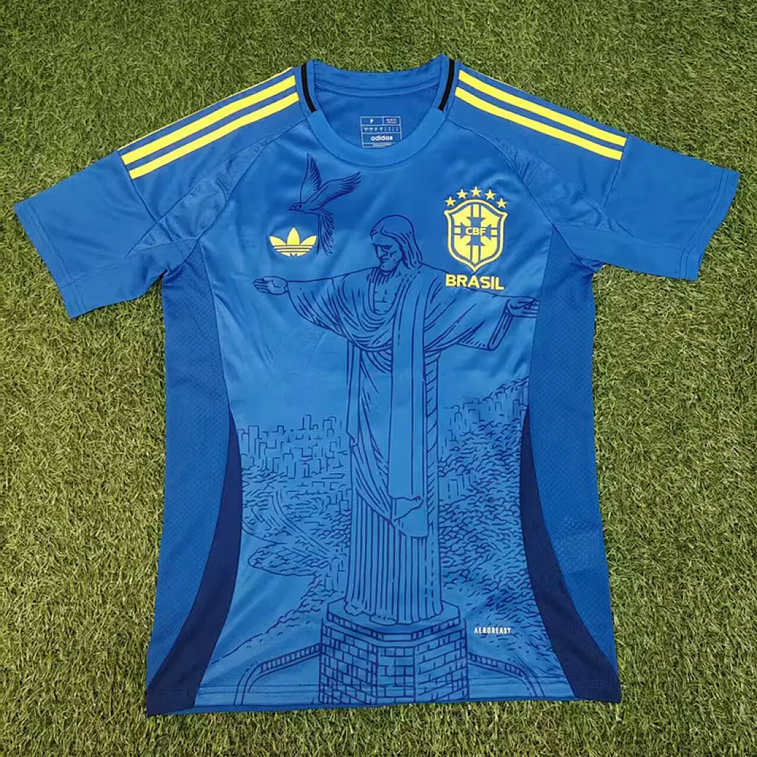 CAMISA SELEÇÃO BRASILEIRA 25/26 - Cristo Redentor - Versão Jogador - Azul 1