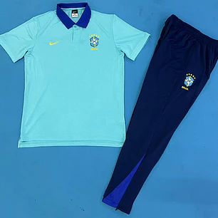 CONJUNTO SELEÇÃO BRASILEIRA 25/26 - Polo Azul (Camisa + Calça)