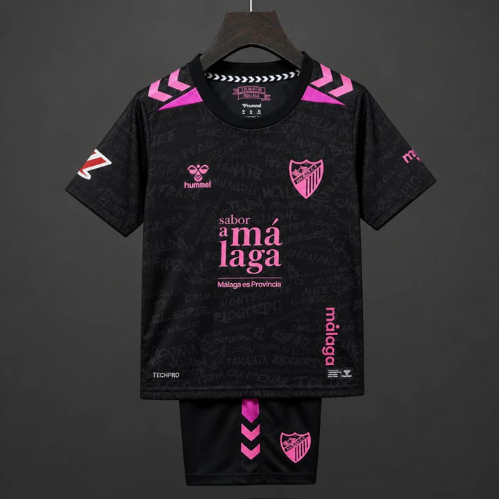 CONJUNTO INFANTIL MÁLAGA CF 26/27 - Terceira Preta e Rosa 1