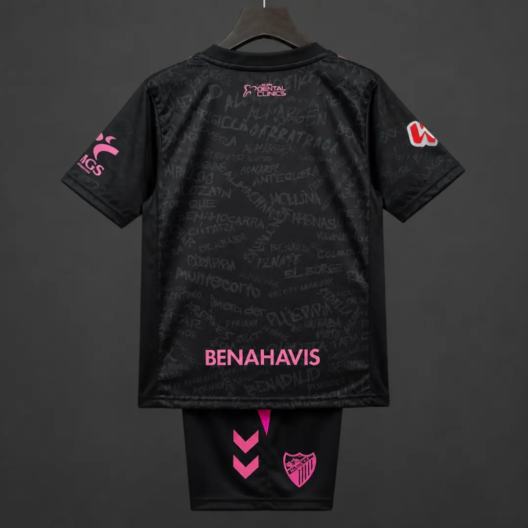 CONJUNTO INFANTIL MÁLAGA CF 26/27 - Terceira Preta e Rosa 2