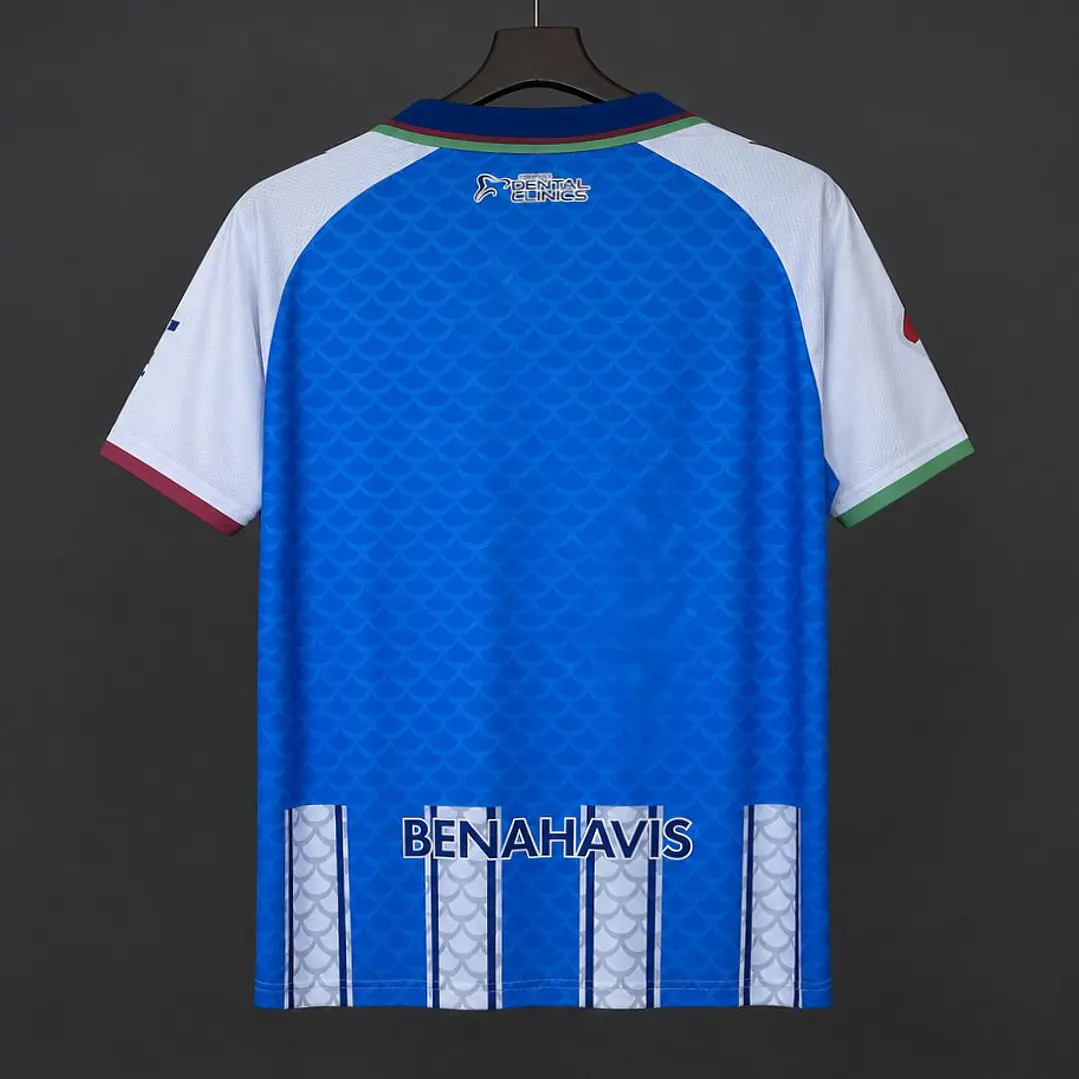 CAMISA MÁLAGA CF 26/27 PRINCIPAL - Azul e Branca Listrada 2