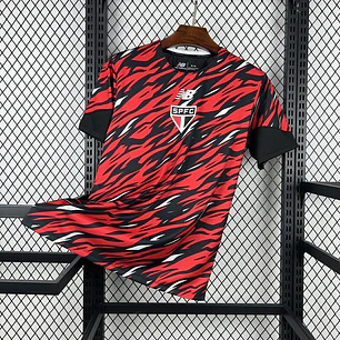 CAMISA SÃO PAULO 26/27 PRÉ-JOGO - Preta e Vermelha