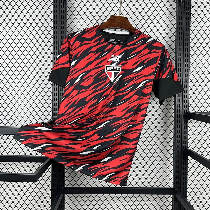 CAMISA SÃO PAULO 26/27 PRÉ-JOGO - Preta e Vermelha 1