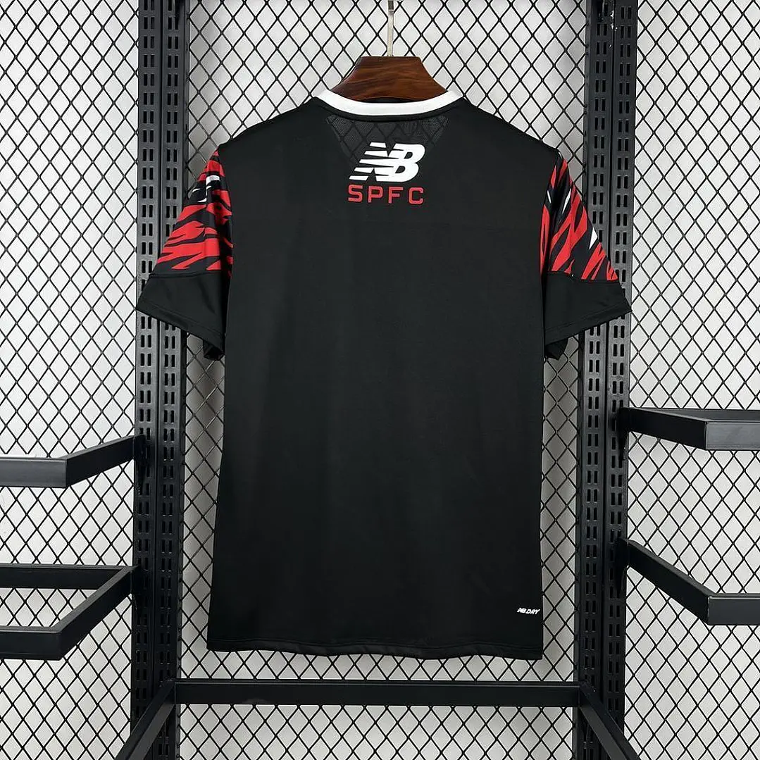 CAMISA SÃO PAULO 26/27 PRÉ-JOGO - Preta e Vermelha 2