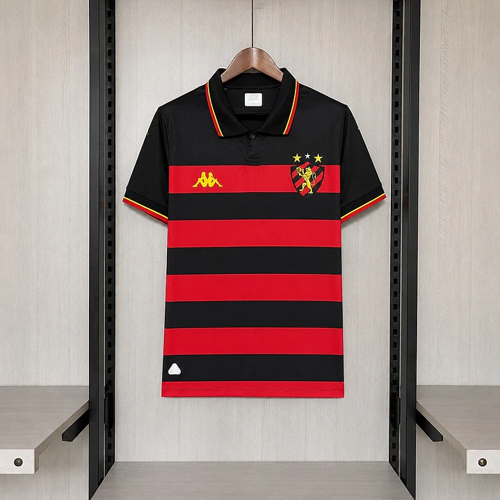 CAMISA SPORT RECIFE 26/27 CASA - Rubro-Negra Listrada 1