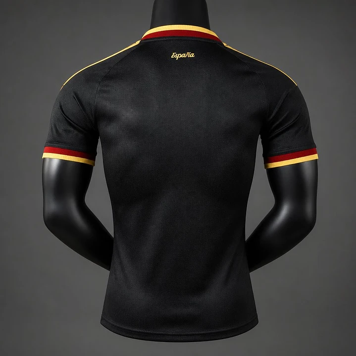 CAMISA ESPANHA 2026 PRETA E DOURADA - Versão Jogador Slim Fit 2