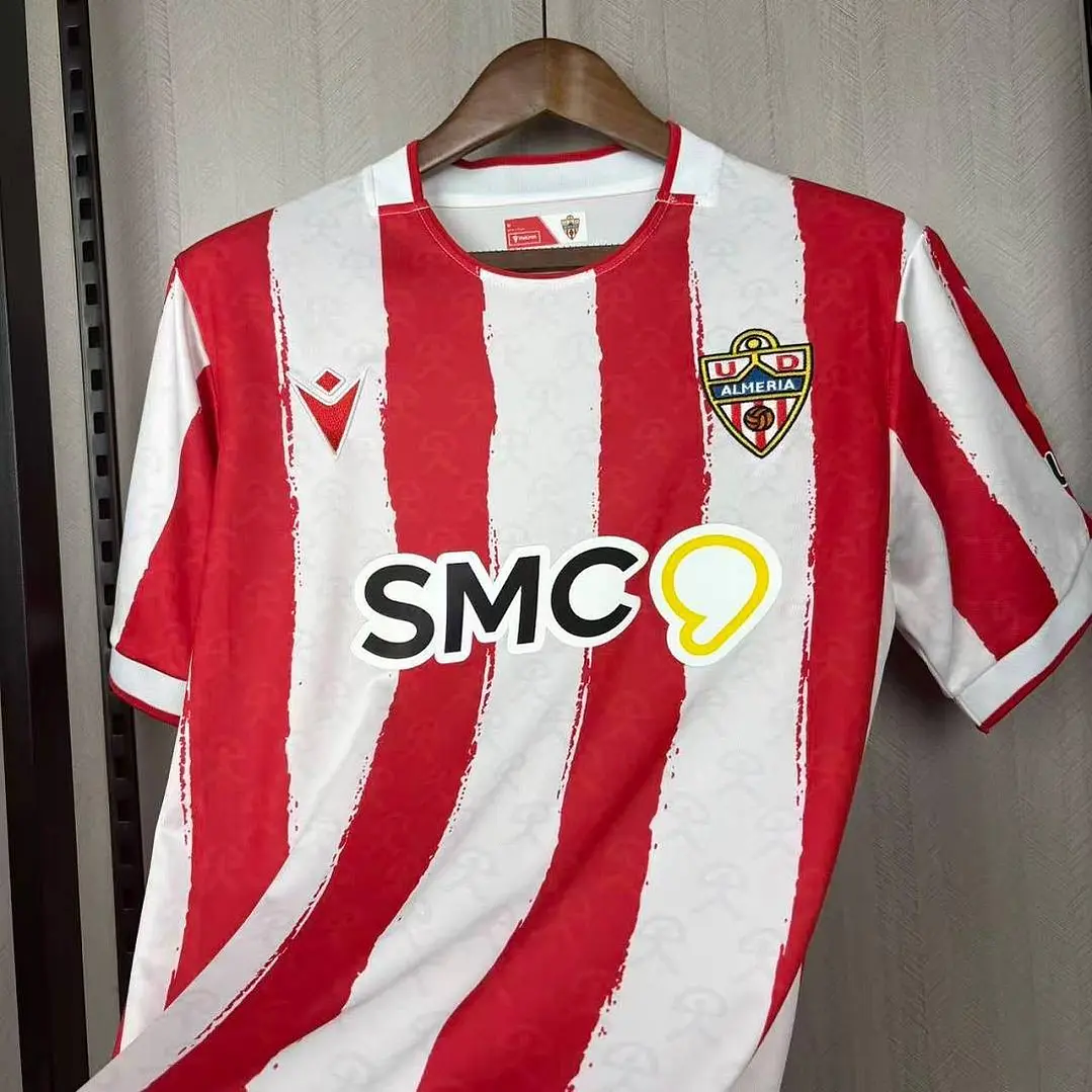 CAMISA ALMERÍA 26/27 CASA - Vermelha e Branca Listrada 6