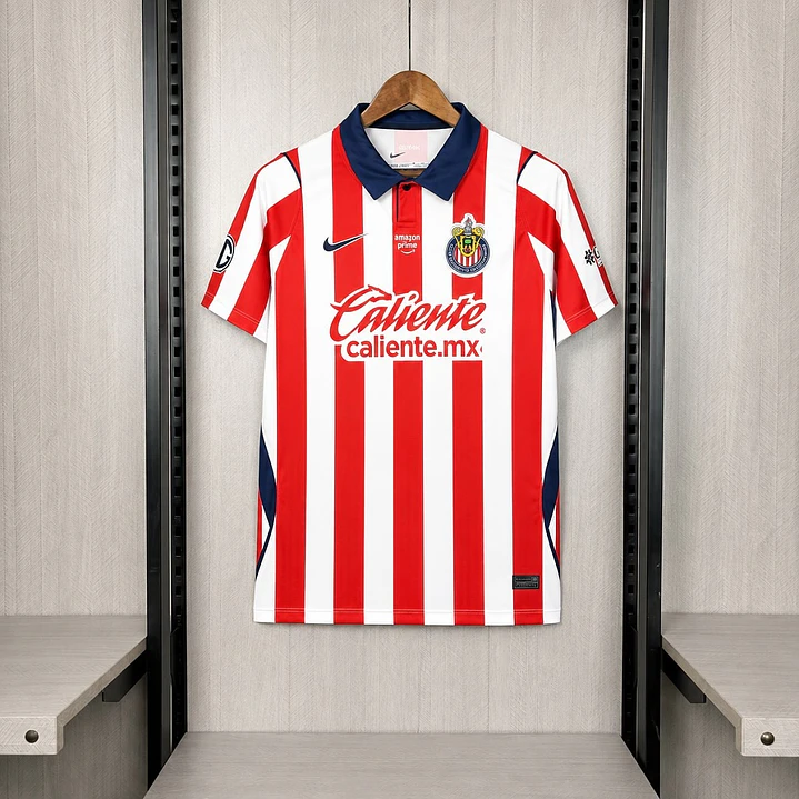 CAMISA CHIVAS GUADALAJARA 26/27 CASA - Vermelha e Branca Listrada 1