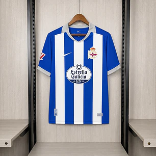 CAMISA DEPORTIVO LA CORUÑA 26/27 CASA - Azul e Branca Listrada