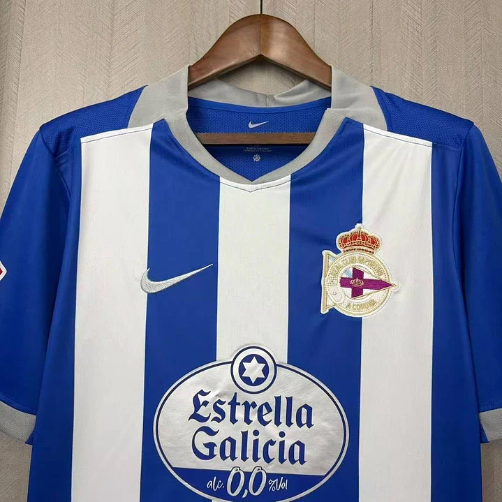 CAMISA DEPORTIVO LA CORUÑA 26/27 CASA - Azul e Branca Listrada 4