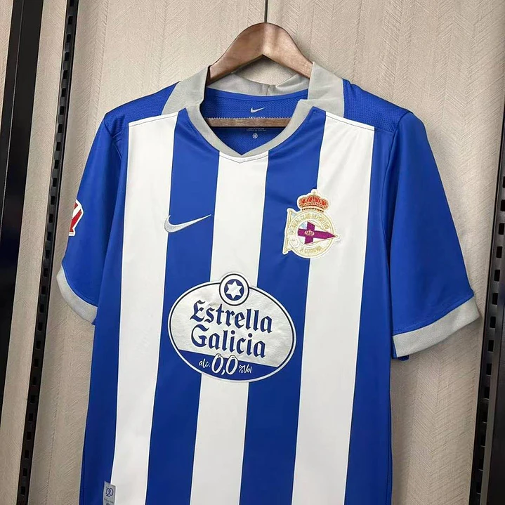 CAMISA DEPORTIVO LA CORUÑA 26/27 CASA - Azul e Branca Listrada 5