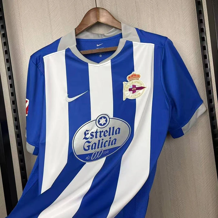 CAMISA DEPORTIVO LA CORUÑA 26/27 CASA - Azul e Branca Listrada 6