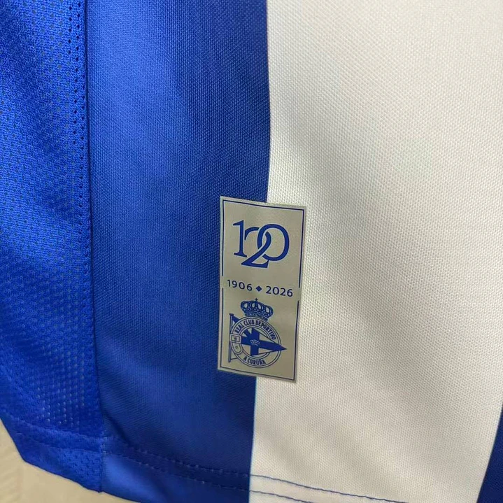 CAMISA DEPORTIVO LA CORUÑA 26/27 CASA - Azul e Branca Listrada 7