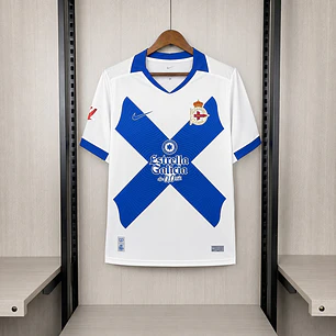 CAMISA DEPORTIVO LA CORUÑA 26/27 TERCEIRA - Branca com X Azul