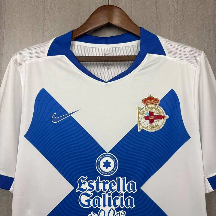 CAMISA DEPORTIVO LA CORUÑA 26/27 TERCEIRA - Branca com X Azul 4