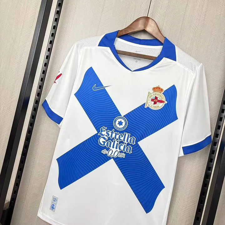 CAMISA DEPORTIVO LA CORUÑA 26/27 TERCEIRA - Branca com X Azul 5