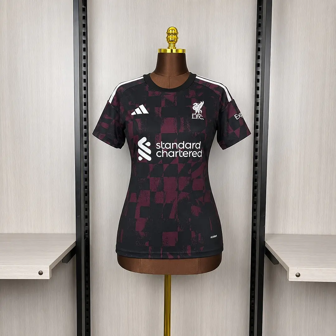 CAMISA LIVERPOOL 26/27 TERCEIRA - Preta e Grená - Feminina 1