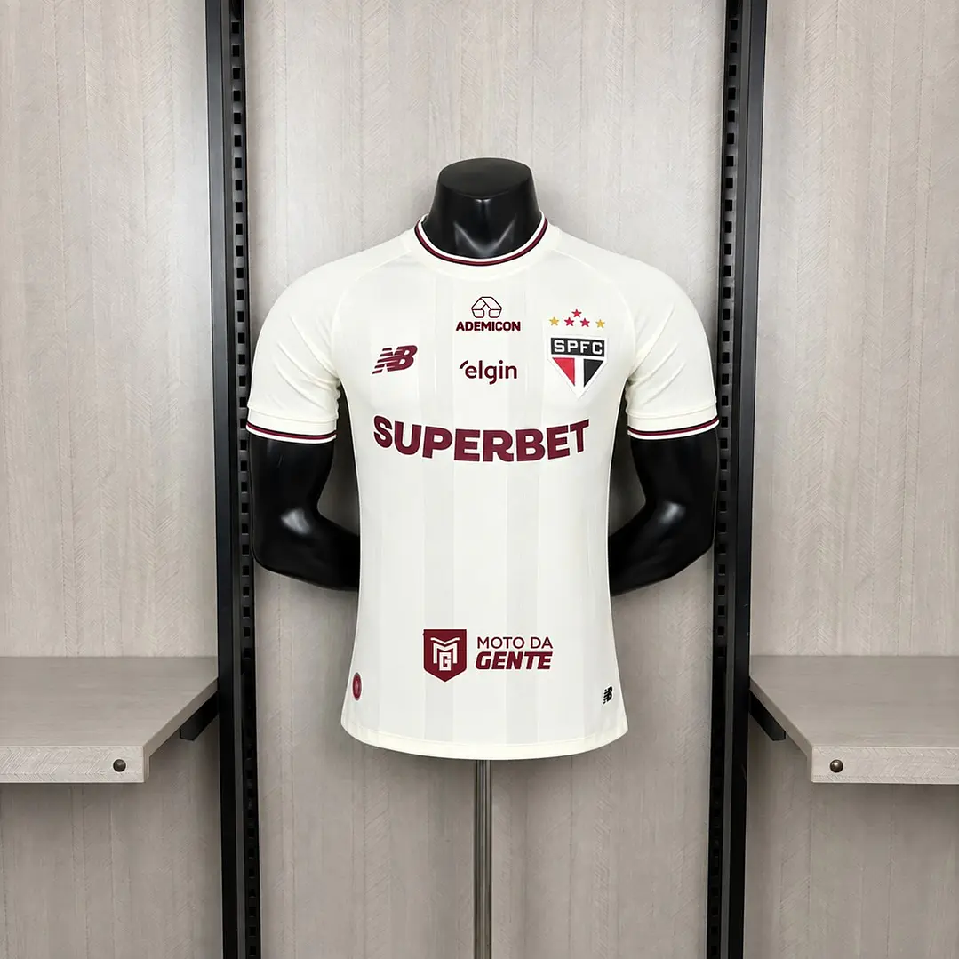 CAMISA SÃO PAULO III 26/27 - Bege - Versão Jogador Slim Fit - Todos os Patrocínios 1