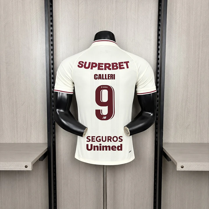 CAMISA SÃO PAULO III 26/27 - Bege - Versão Jogador Slim Fit - Todos os Patrocínios 2