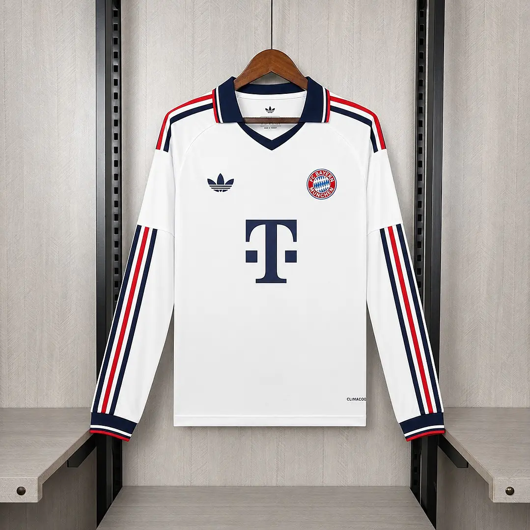 CAMISA BAYERN DE MUNIQUE 26/27 FORA - Branca - Manga Longa 1