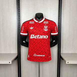 CAMISA FLAMENGO III 26/27 - Vermelha Estampada - Versão Jogador Slim Fit - Todos os Patrocínios