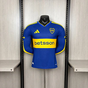 CAMISA BOCA JUNIORS 26/27 CASA - Azul e Amarela - Manga Longa - Versão Jogador Slim Fit