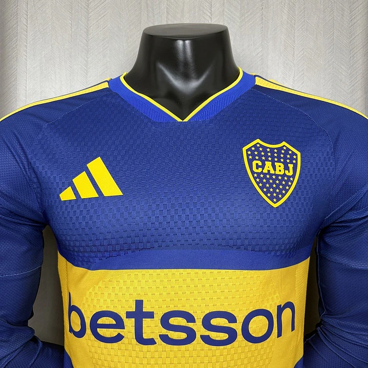 CAMISA BOCA JUNIORS 26/27 CASA - Azul e Amarela - Manga Longa - Versão Jogador Slim Fit 4