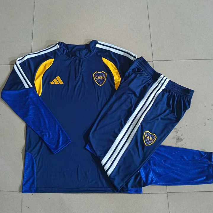 CONJUNTO DE TREINO BOCA JUNIORS 26/27 - MEIO ZÍPER - Azul e Amarelo 1