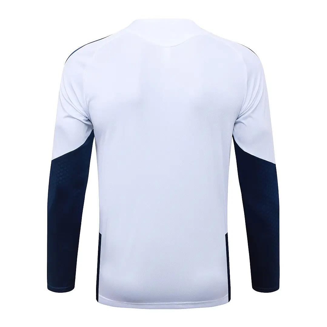 CONJUNTO DE TREINO BOCA JUNIORS 26/27 - MEIO ZÍPER - Branco e Azul-Marinho 4