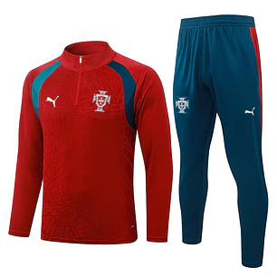 CONJUNTO DE TREINO PORTUGAL 26/27 - MEIO ZÍPER - Vermelho
