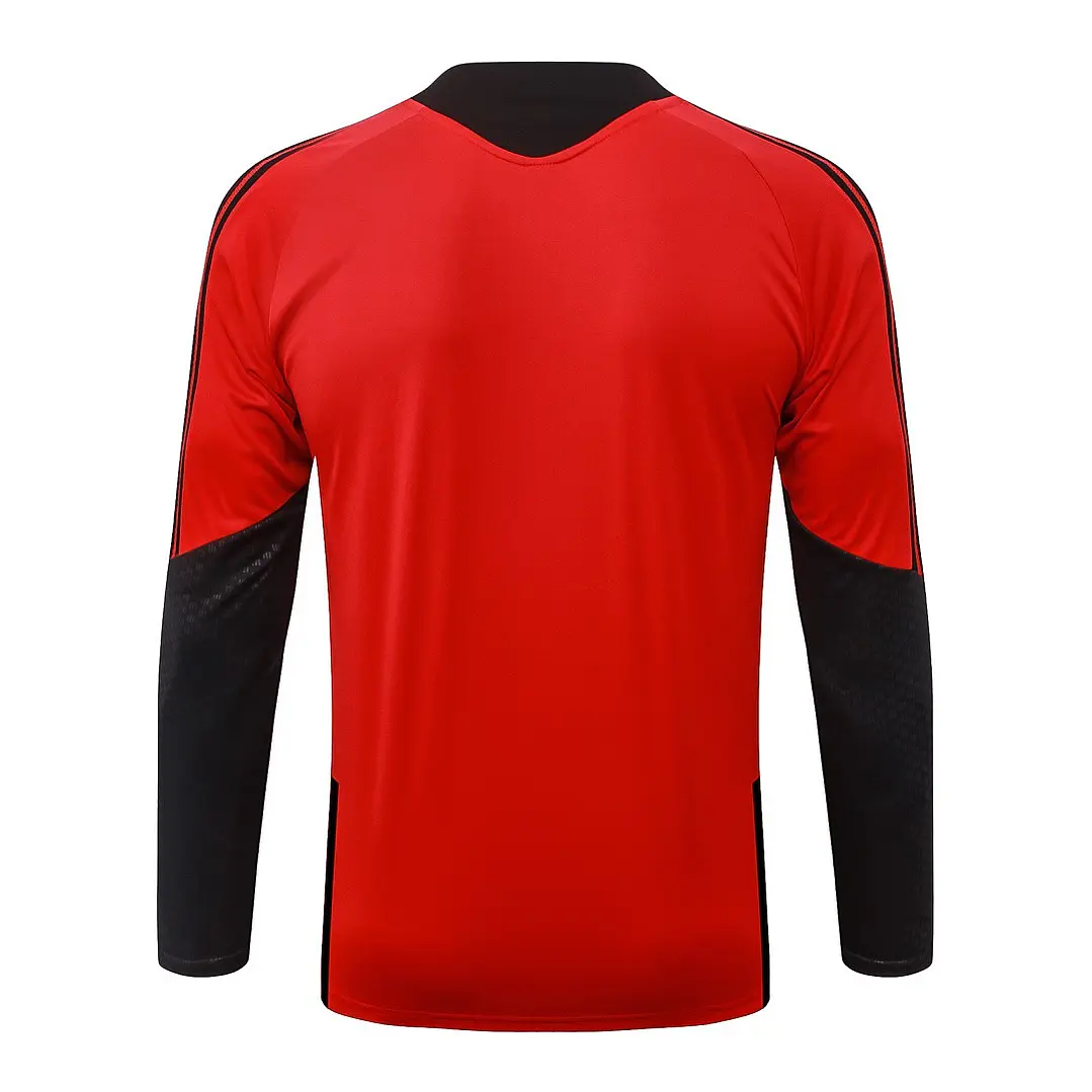 CONJUNTO DE TREINO MANCHESTER UNITED 26/27 - MEIO ZÍPER - Vermelho e Preto 4