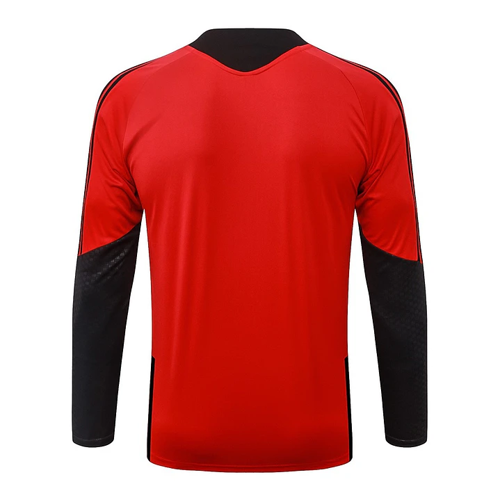 CONJUNTO DE TREINO MANCHESTER UNITED 26/27 - MEIO ZÍPER - Vermelho e Preto 4