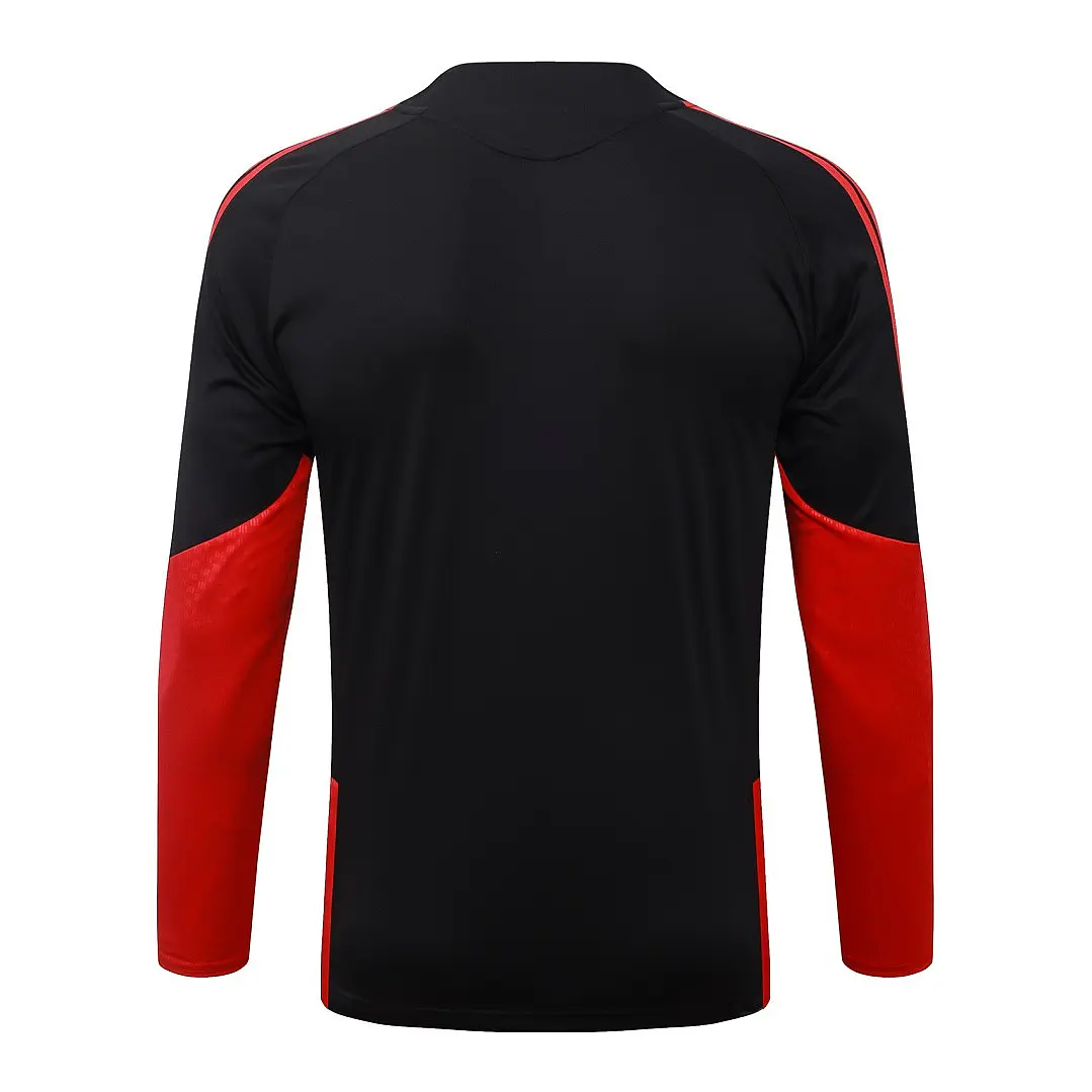CONJUNTO DE TREINO MANCHESTER UNITED 26/27 - MEIO ZÍPER - Preto e Vermelho 4