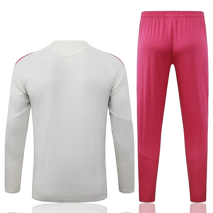 CONJUNTO DE TREINO REAL MADRID 26/27 - MEIO ZÍPER - Bege e Rosa 2
