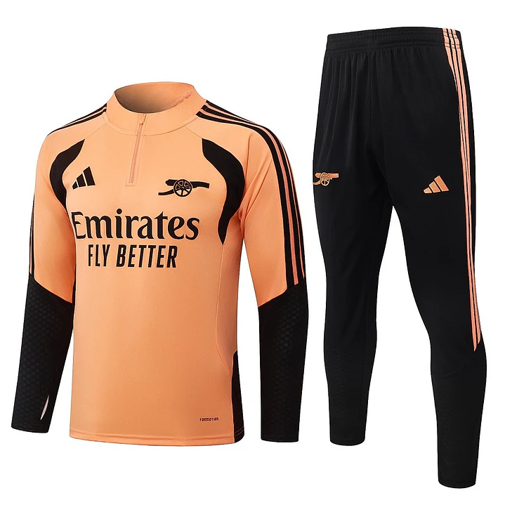 CONJUNTO DE TREINO ARSENAL 26/27 - MEIO ZÍPER - Laranja e Preto 1