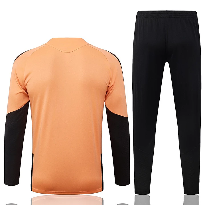 CONJUNTO DE TREINO ARSENAL 26/27 - MEIO ZÍPER - Laranja e Preto 2