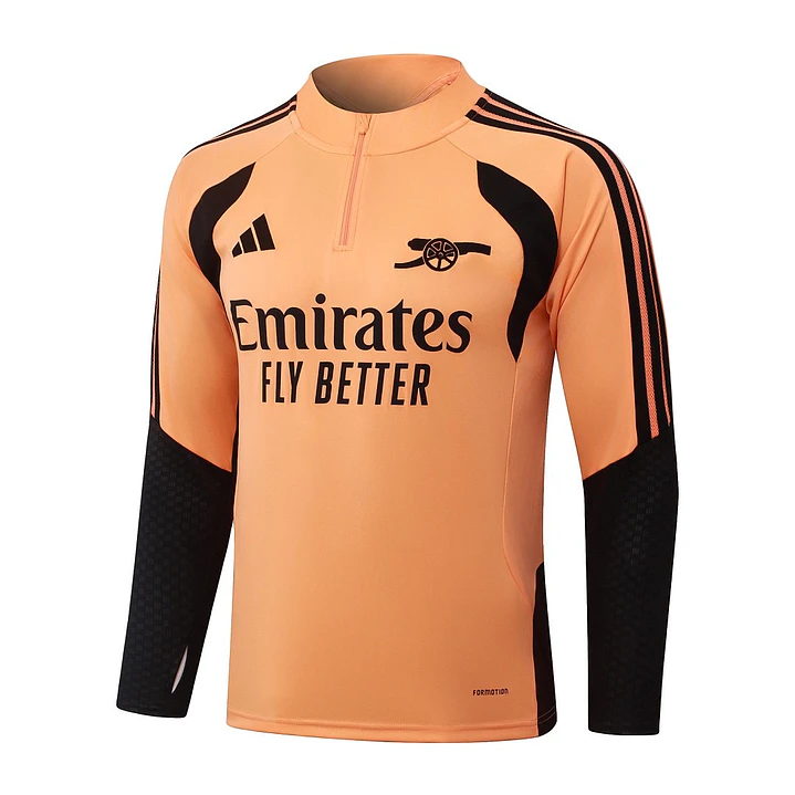 CONJUNTO DE TREINO ARSENAL 26/27 - MEIO ZÍPER - Laranja e Preto 3