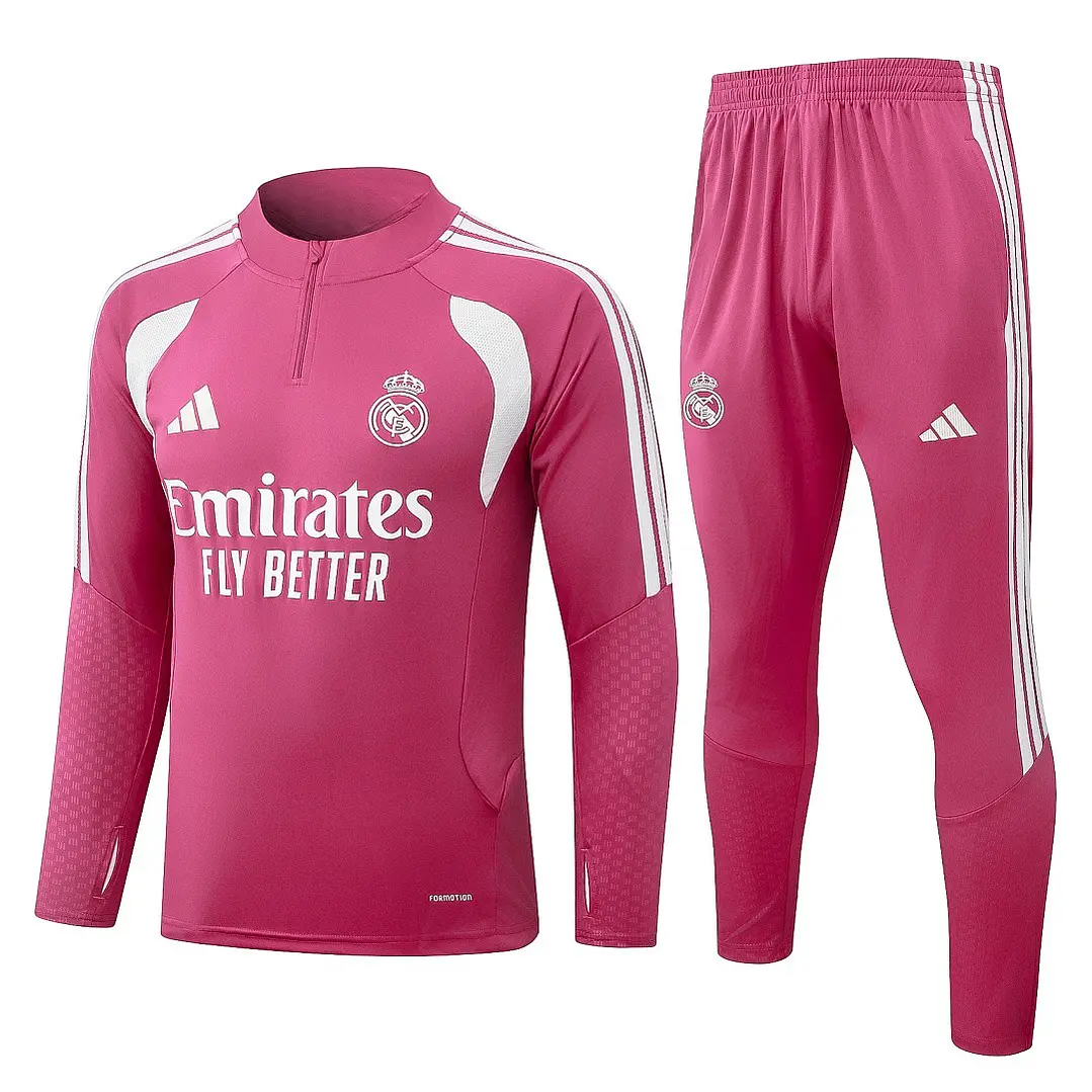 CONJUNTO DE TREINO REAL MADRID 26/27 - MEIO ZÍPER - Rosa 1