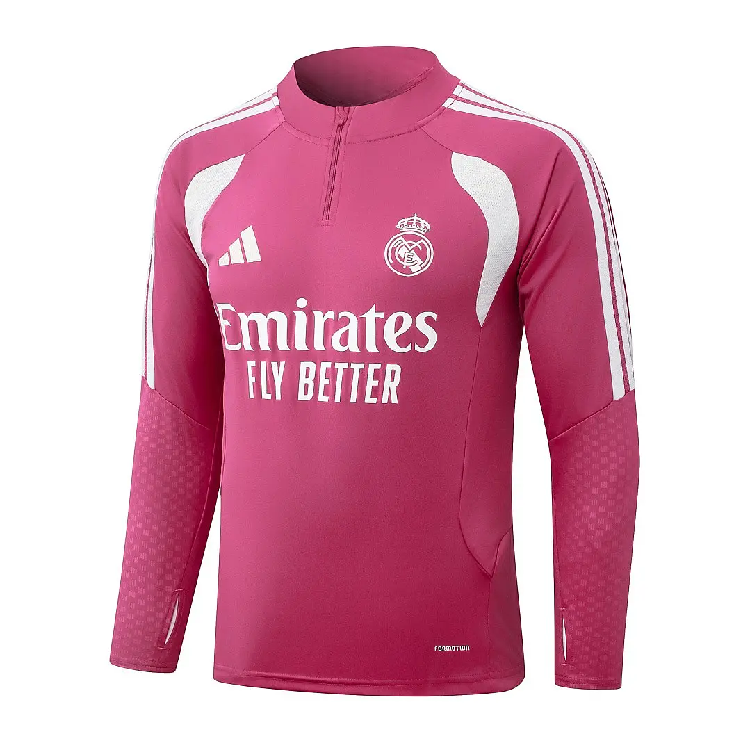 CONJUNTO DE TREINO REAL MADRID 26/27 - MEIO ZÍPER - Rosa 3