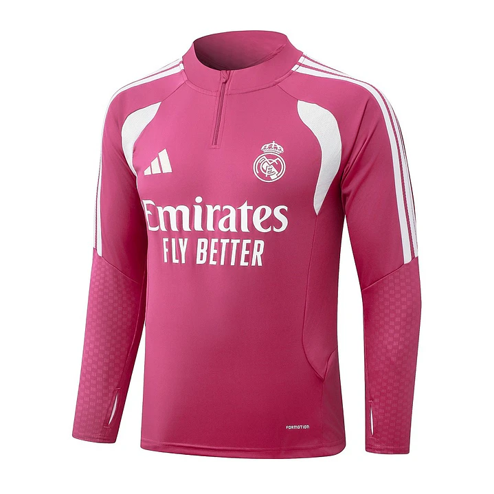 CONJUNTO DE TREINO REAL MADRID 26/27 - MEIO ZÍPER - Rosa 3