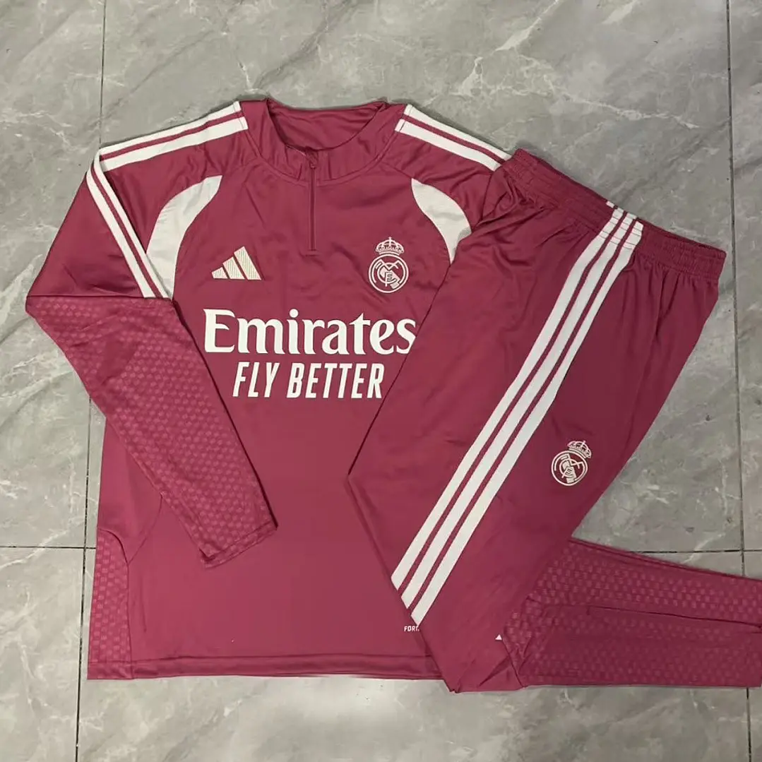 CONJUNTO DE TREINO REAL MADRID 26/27 - MEIO ZÍPER - Rosa 5