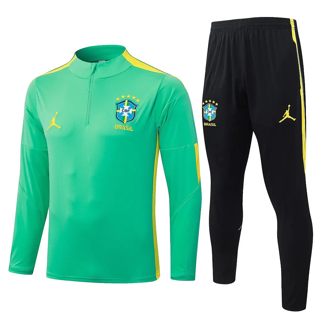 CONJUNTO DE TREINO SELEÇÃO BRASILEIRA 26/27 - MEIO ZÍPER - Verde Claro 1