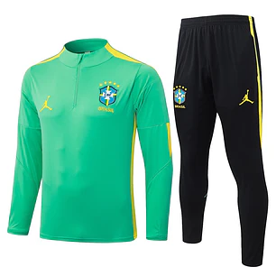 CONJUNTO DE TREINO SELEÇÃO BRASILEIRA 26/27 - MEIO ZÍPER - Verde Claro