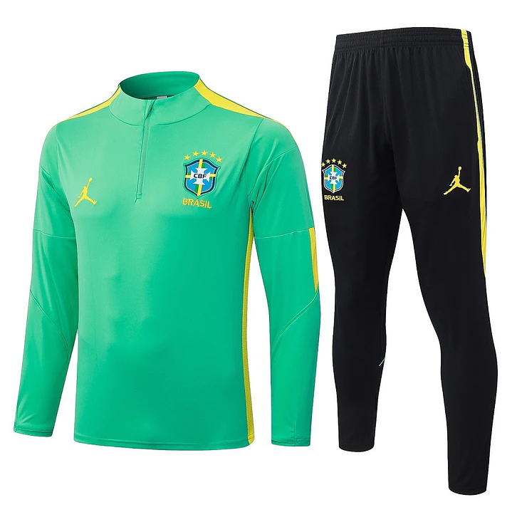 CONJUNTO DE TREINO SELEÇÃO BRASILEIRA 26/27 - MEIO ZÍPER - Verde Claro 1