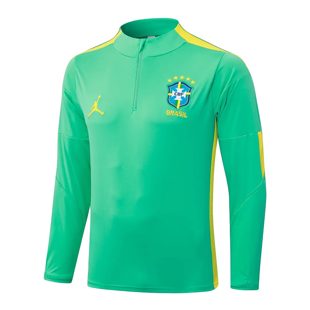 CONJUNTO DE TREINO SELEÇÃO BRASILEIRA 26/27 - MEIO ZÍPER - Verde Claro 3