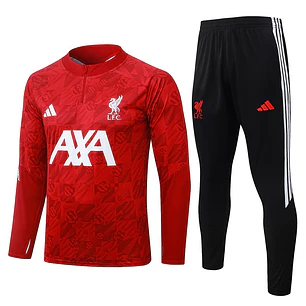 CONJUNTO DE TREINO LIVERPOOL 26/27 - MEIO ZÍPER - Vermelho Estampado