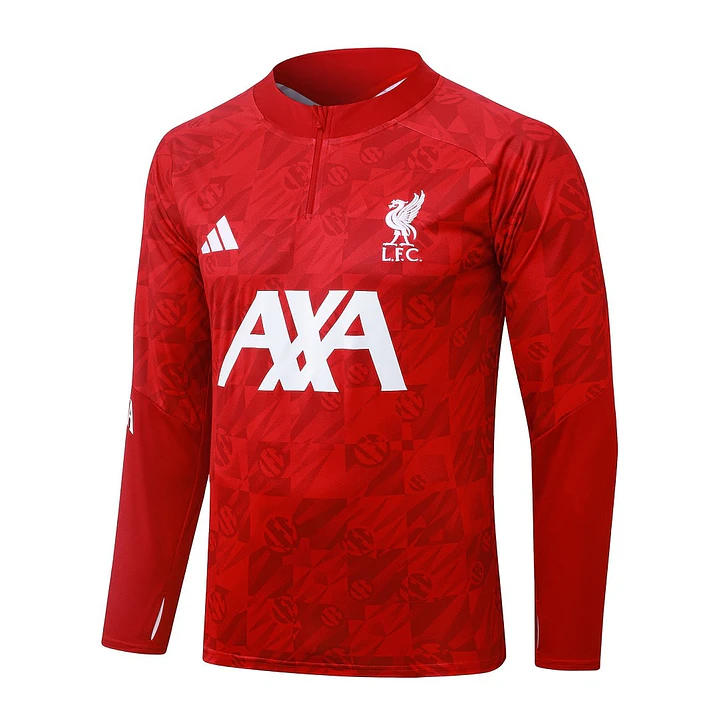 CONJUNTO DE TREINO LIVERPOOL 26/27 - MEIO ZÍPER - Vermelho Estampado 3