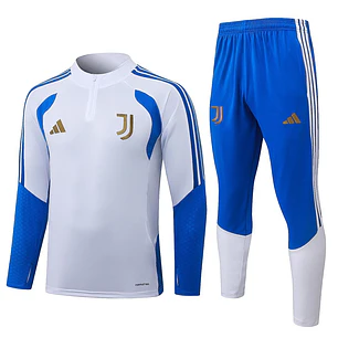 CONJUNTO DE TREINO JUVENTUS 26/27 - MEIO ZÍPER - Branco e Azul