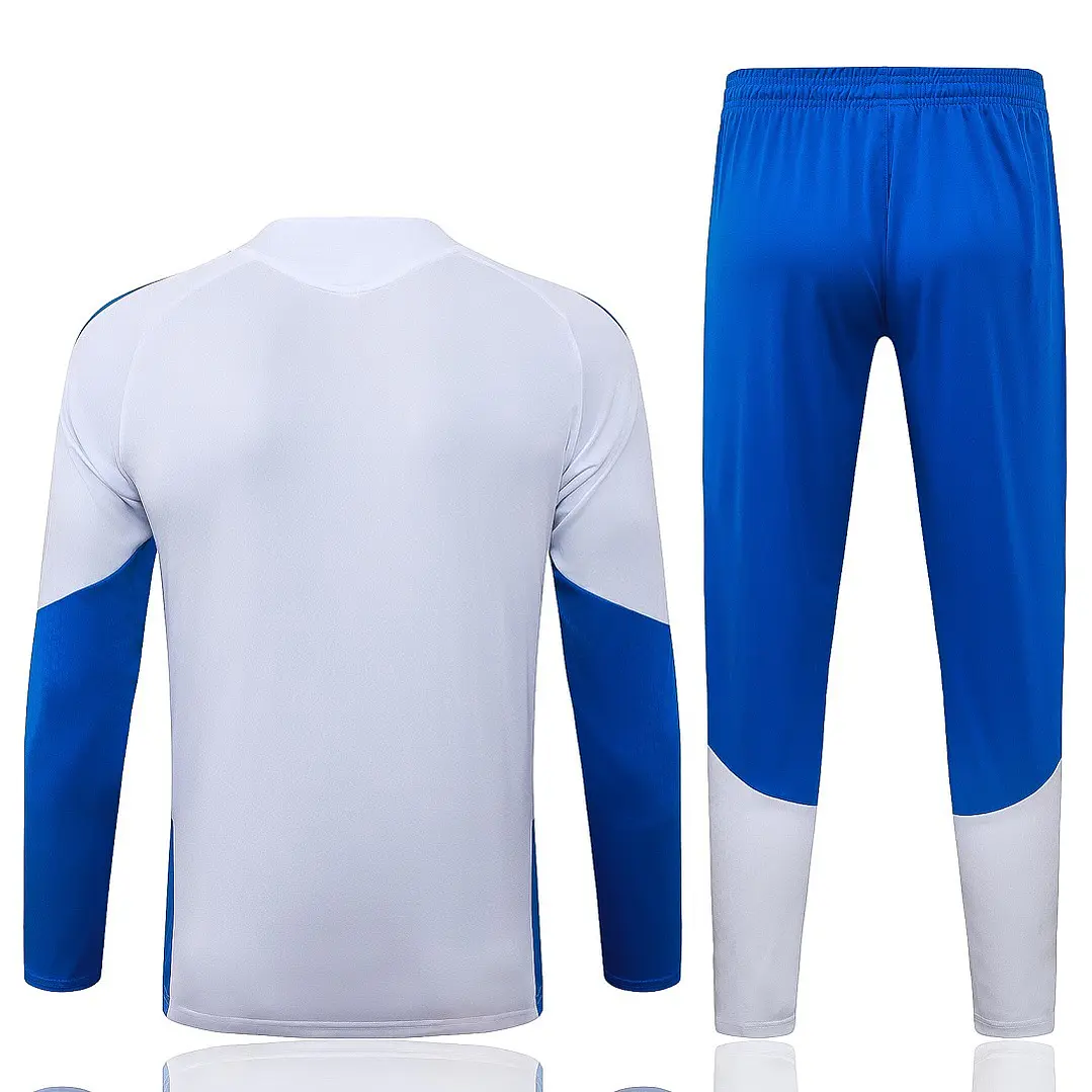 CONJUNTO DE TREINO JUVENTUS 26/27 - MEIO ZÍPER - Branco e Azul 2